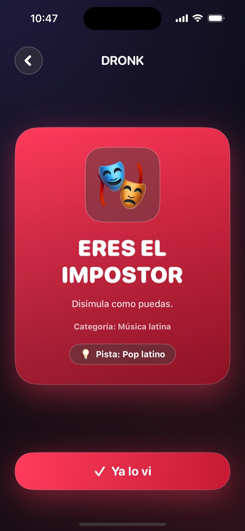El Impostor en Dronk: eres el impostor y no conoces la palabra