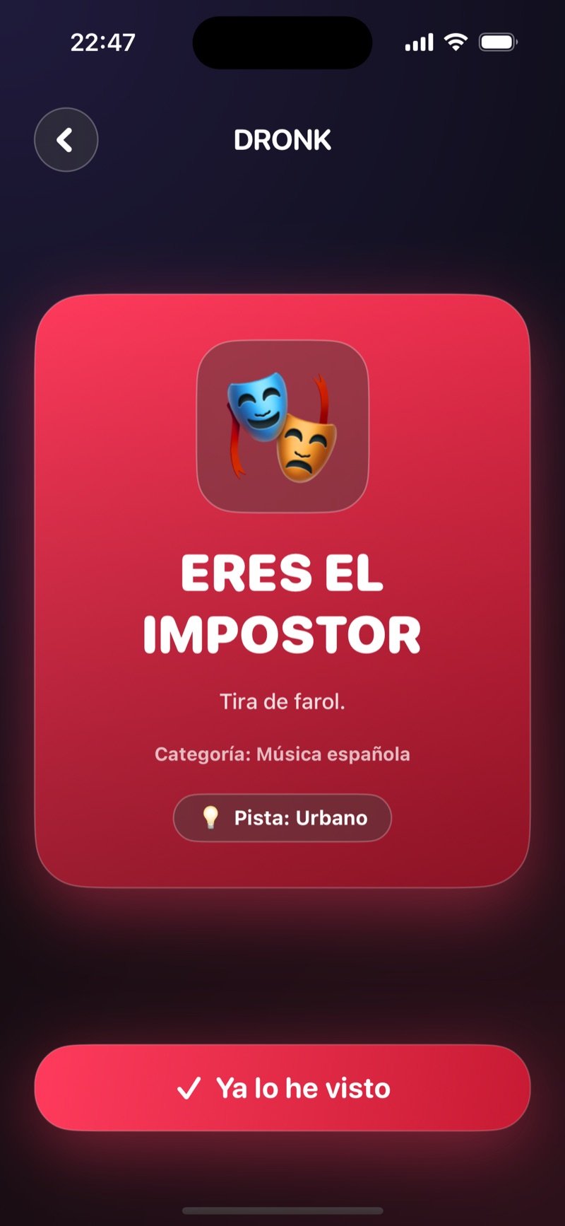 El Impostor en Dronk: eres el impostor y no conoces la palabra