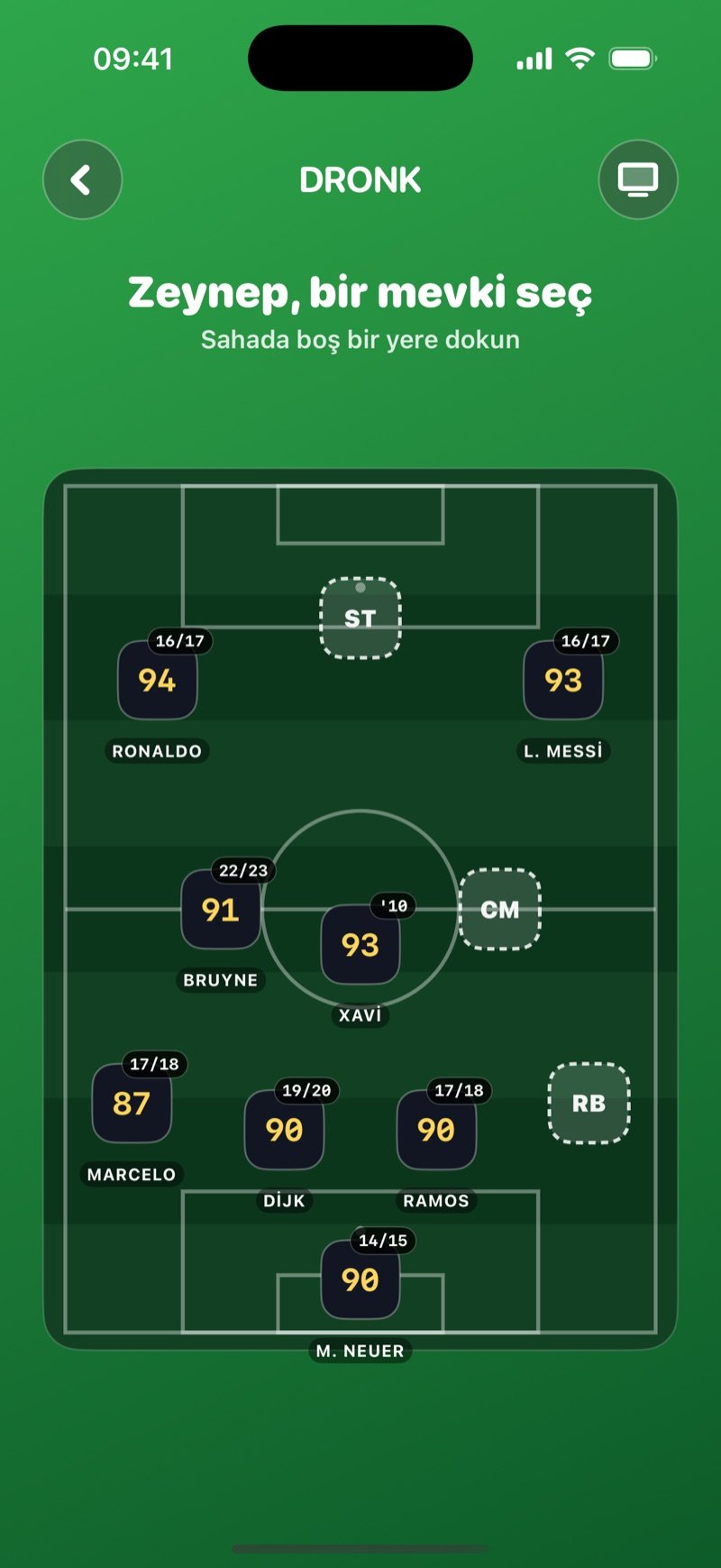 Dronk'ta Futbol Draftı: sahada 4-3-3 dizilişi, yerleşmiş yıldızlar ve doldurulmayı bekleyen mevkiler
