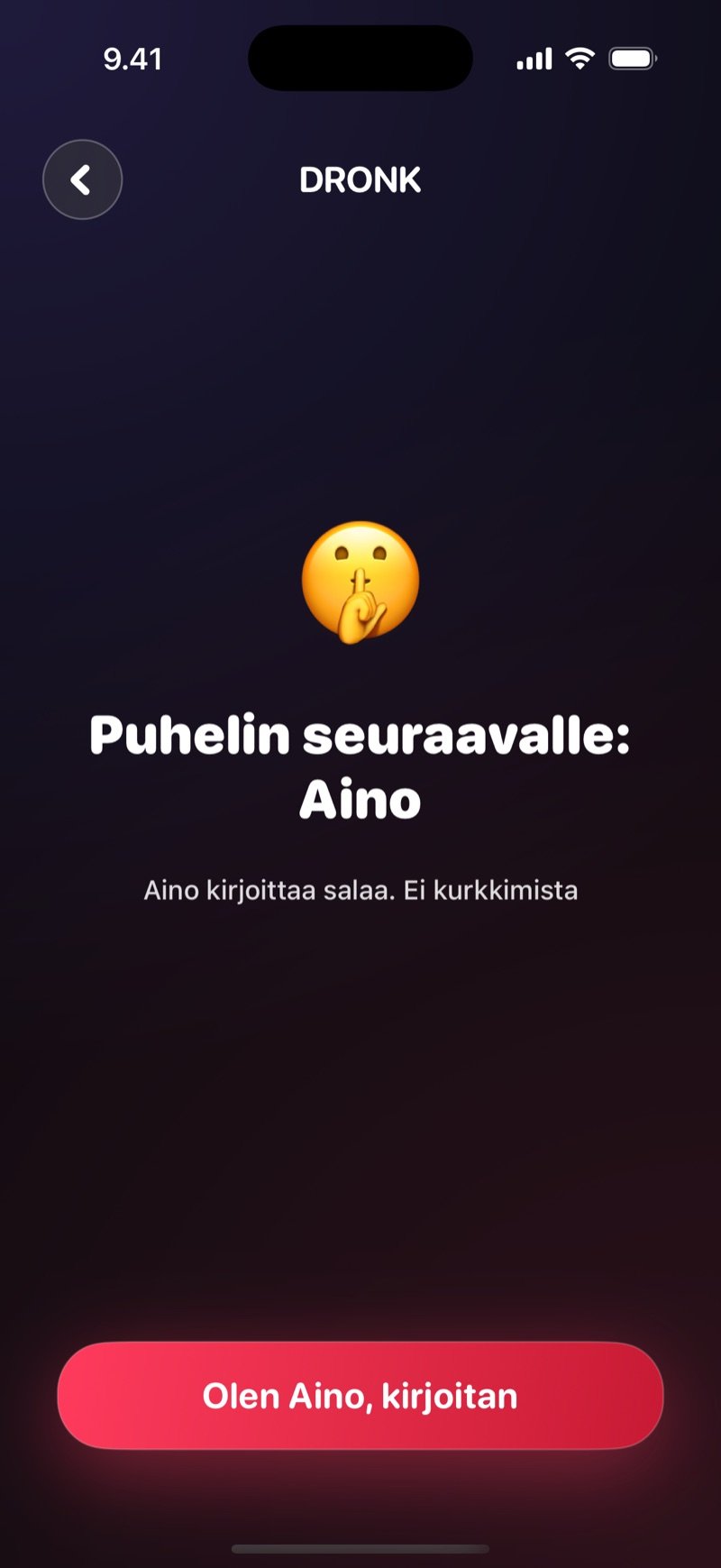 Pandoran lipas Dronk-sovelluksessa: nimettömän vastauksen kirjoittaminen