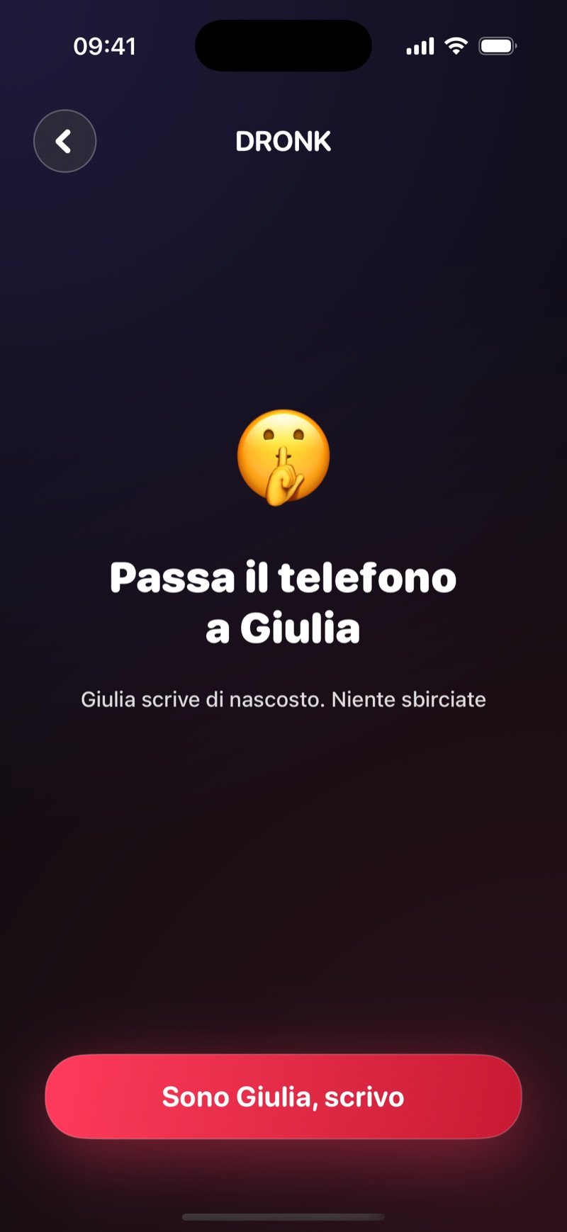 Il Vaso di Pandora nell'app Dronk: un giocatore scrive una risposta anonima