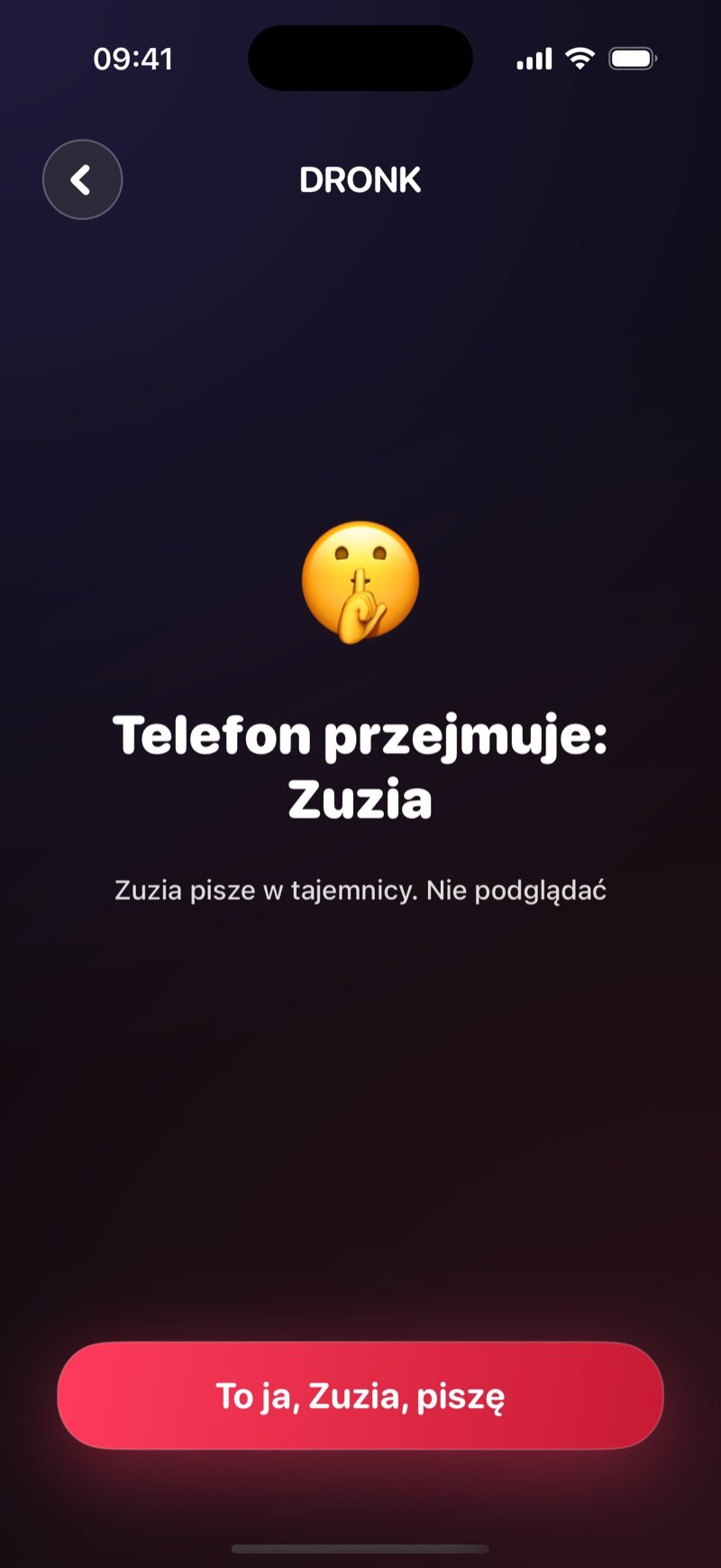 Puszka Pandory w apce Dronk: wpisywanie anonimowej odpowiedzi