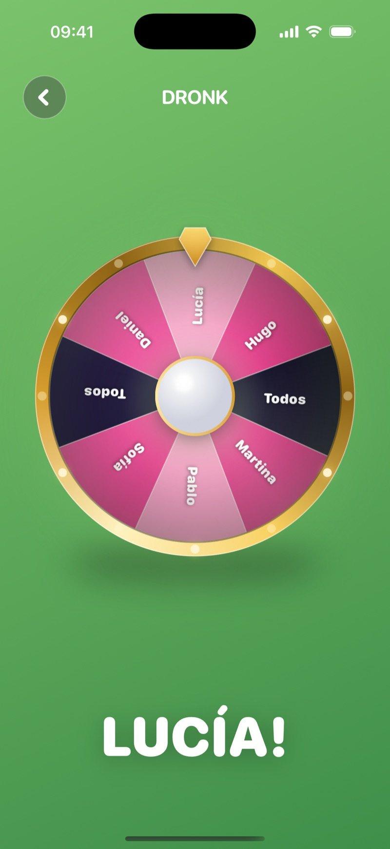 La Ruleta en la app Dronk: la rueda de retos girando